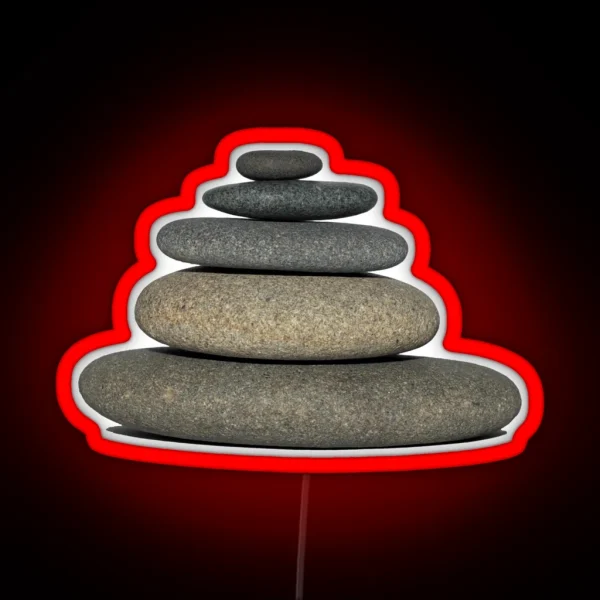 Rock Stack Cairn Transparent Background RGB Neon Sign