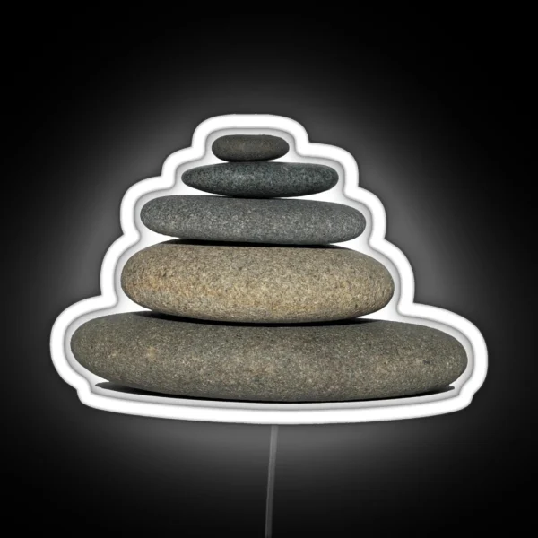 Rock Stack Cairn Transparent Background RGB Neon Sign