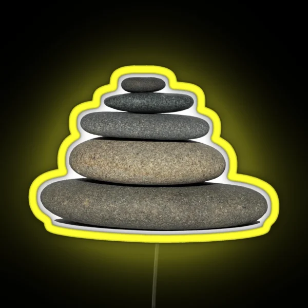 Rock Stack Cairn Transparent Background RGB Neon Sign