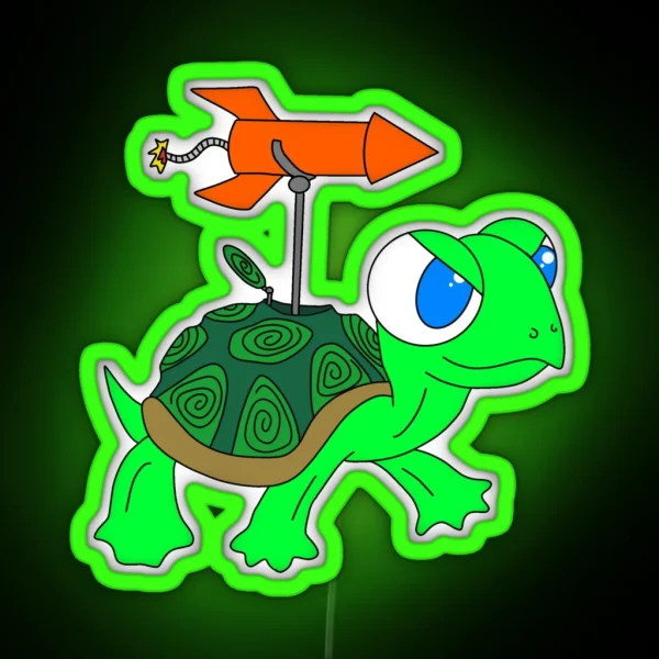 Rocket Turtle RGB Neon Sign