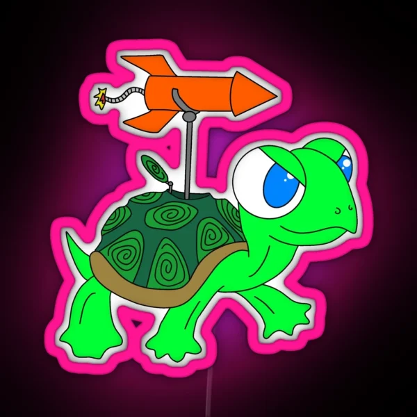 Rocket Turtle RGB Neon Sign