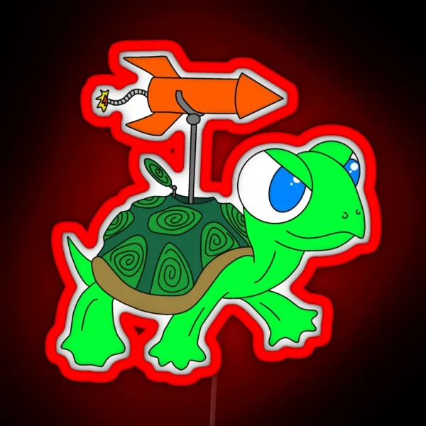 Rocket Turtle RGB Neon Sign