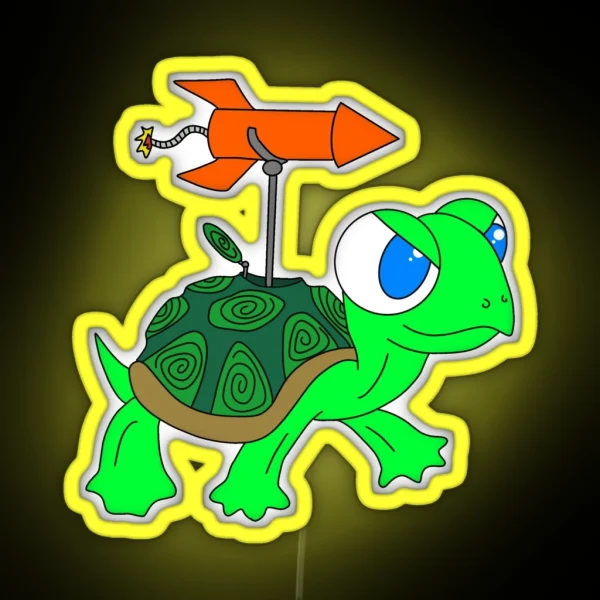 Rocket Turtle RGB Neon Sign