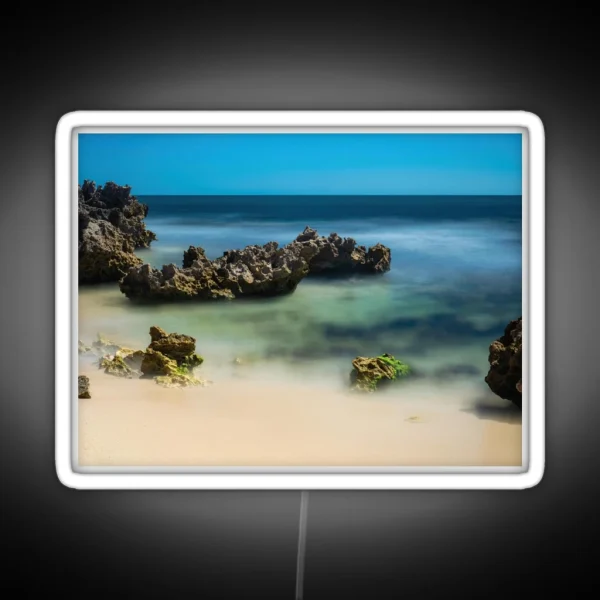 Rocky Coastline Long Exposure RGB Neon Sign