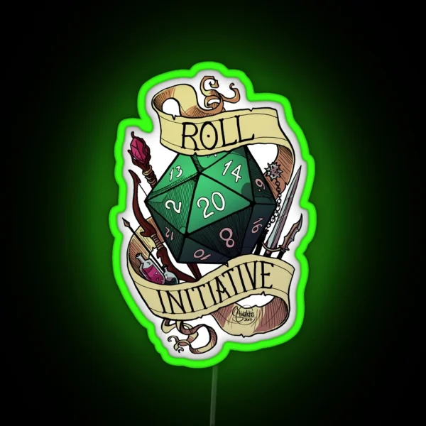 Roll Initiative RGB Neon Sign