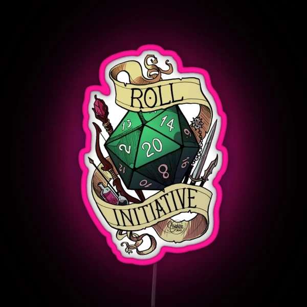 Roll Initiative RGB Neon Sign