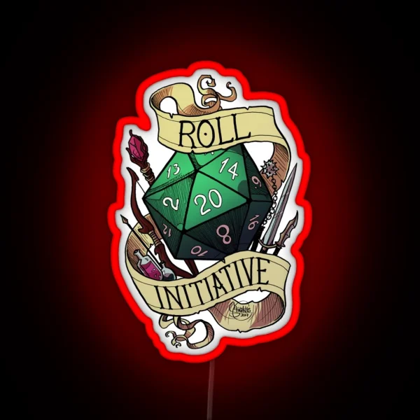 Roll Initiative RGB Neon Sign