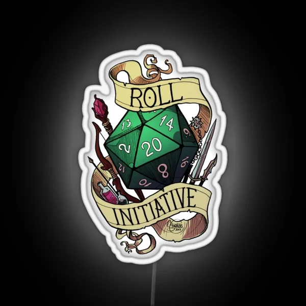 Roll Initiative RGB Neon Sign