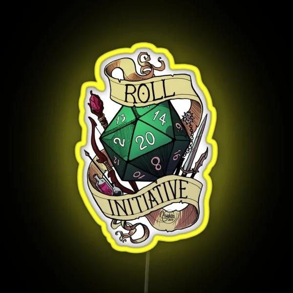 Roll Initiative RGB Neon Sign