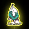 Neon Jade Green Rolling Skate Sign with RGB Color Changing LED