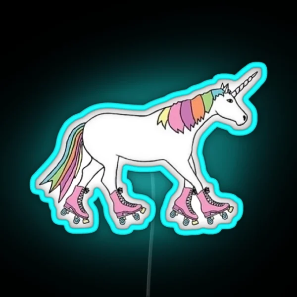 Rollerblading Unicorn RGB Neon Sign