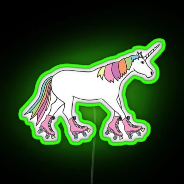 Rollerblading Unicorn RGB Neon Sign