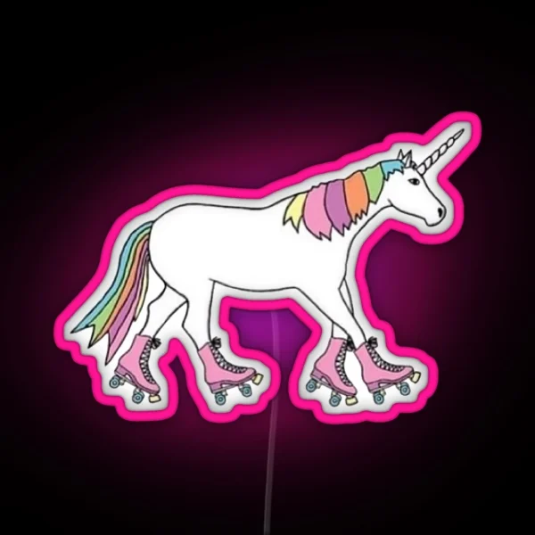 Rollerblading Unicorn RGB Neon Sign