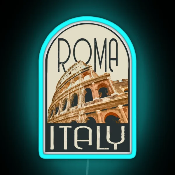 Roma Italy Decal RGB Neon Sign