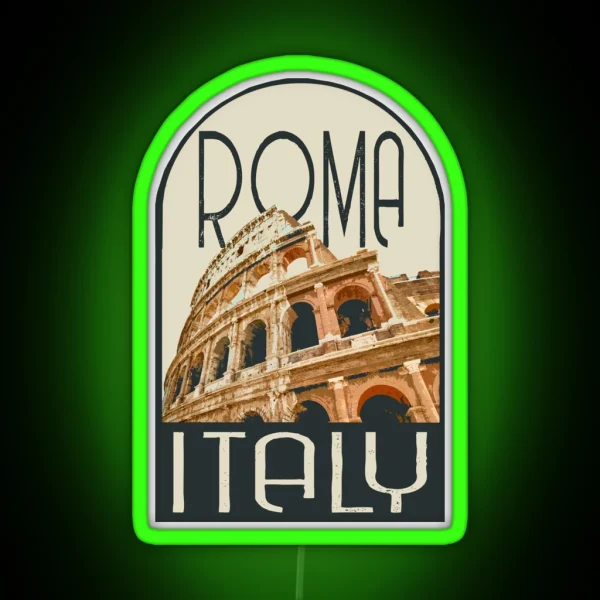 Roma Italy Decal RGB Neon Sign