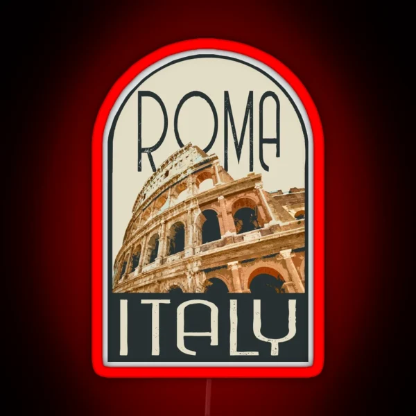 Roma Italy Decal RGB Neon Sign