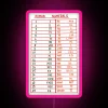 Handmade roman numeral poster with vibrant rgb led neon lights