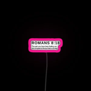 Romans 8 18 RGB Neon Sign