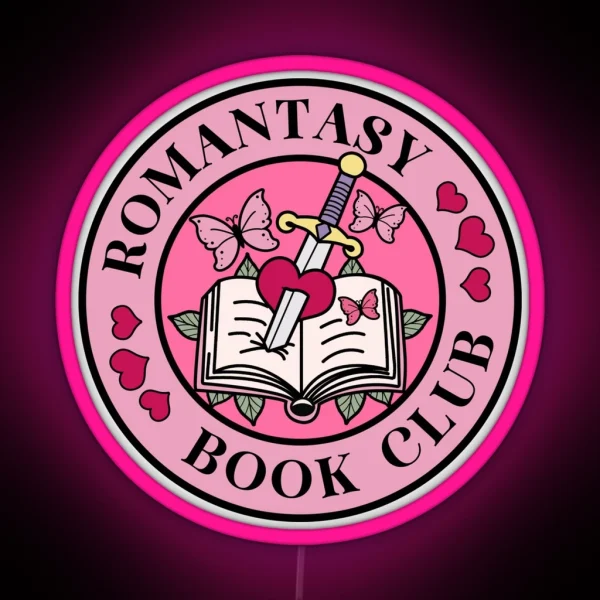 Romantasy Book Club Bookish Pink RGB Neon Sign