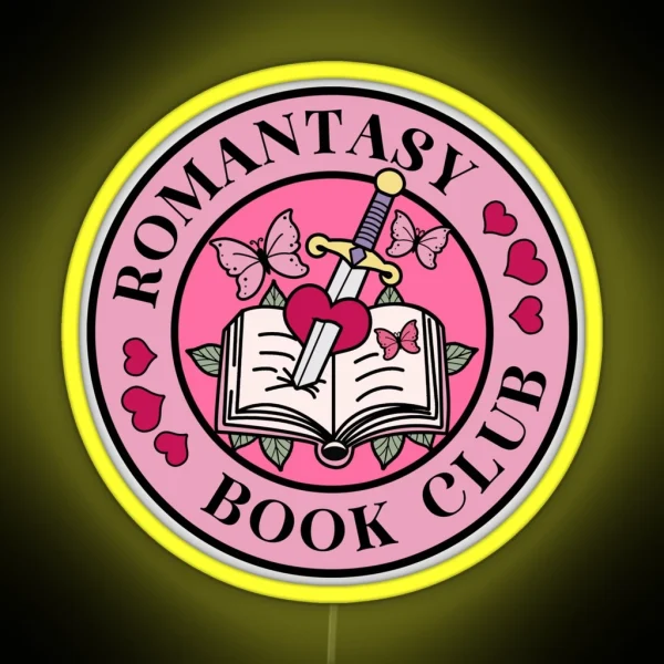 Romantasy Book Club Bookish Pink RGB Neon Sign