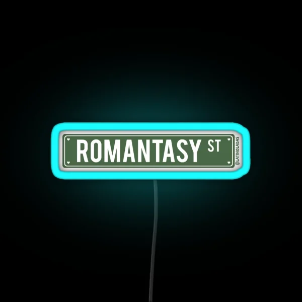 Romantasy St Fantasy Aesthetic Bookish Dark Green Road RGB Neon Sign