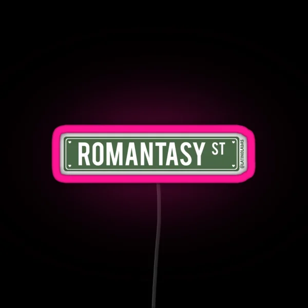 Romantasy St Fantasy Aesthetic Bookish Dark Green Road RGB Neon Sign