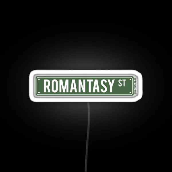 Romantasy St Fantasy Aesthetic Bookish Dark Green Road RGB Neon Sign