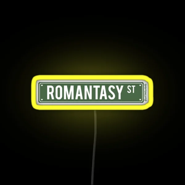Romantasy St Fantasy Aesthetic Bookish Dark Green Road RGB Neon Sign