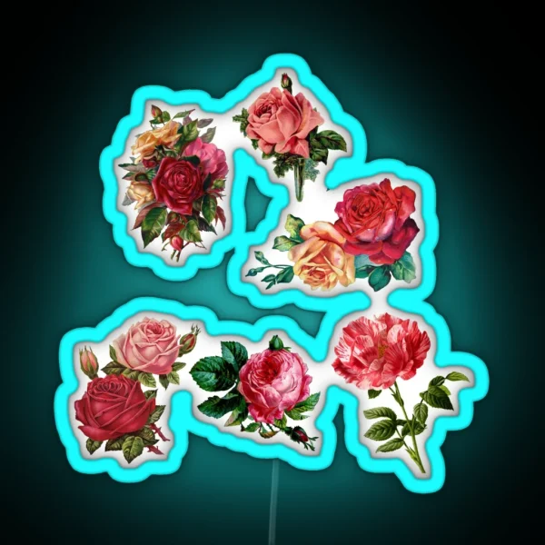 Romantic Roses Flowers Pack RGB Neon Sign