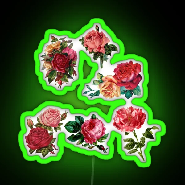 Romantic Roses Flowers Pack RGB Neon Sign
