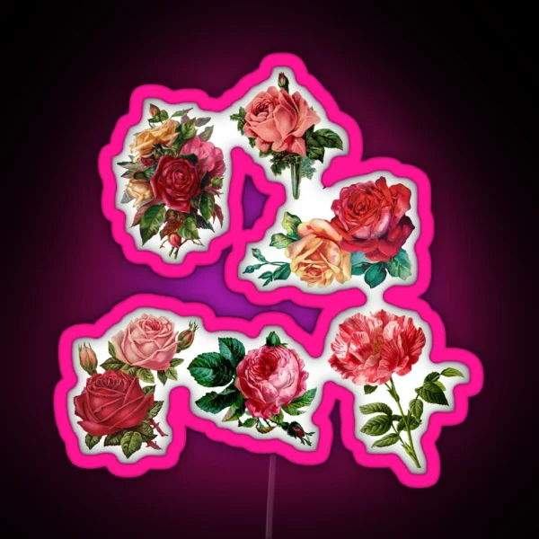 Romantic Roses Flowers Pack RGB Neon Sign