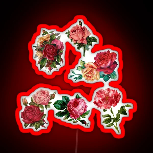 Romantic Roses Flowers Pack RGB Neon Sign