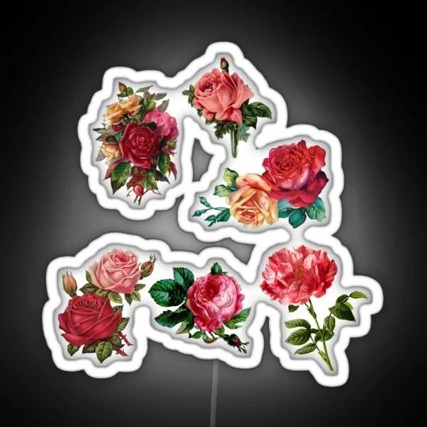 Romantic Roses Flowers Pack RGB Neon Sign