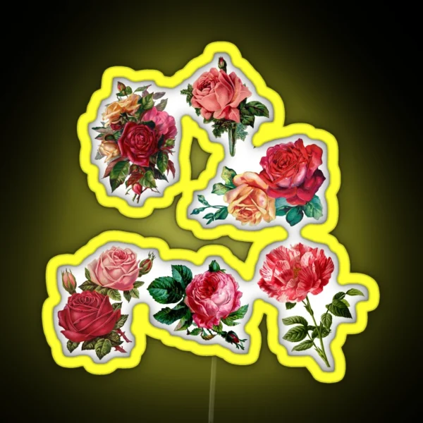 Romantic Roses Flowers Pack RGB Neon Sign