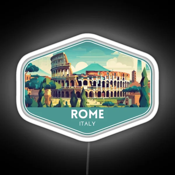 Rome Italy Travel Art RGB Neon Sign