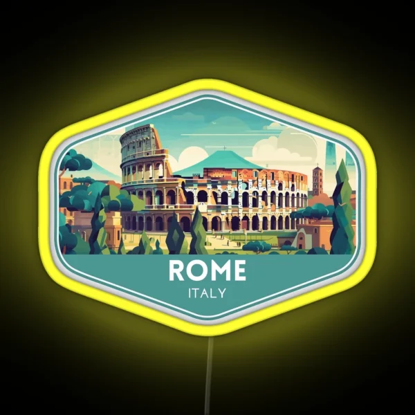Rome Italy Travel Art RGB Neon Sign