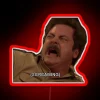 Ron Swanson's Anger in Full Colorful Glowing Neon Fury