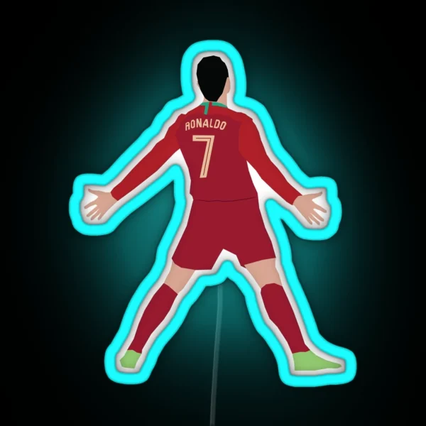 Ronaldo World Cup Celebration RGB Neon Sign
