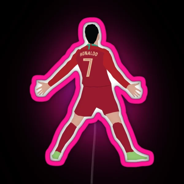 Ronaldo World Cup Celebration RGB Neon Sign