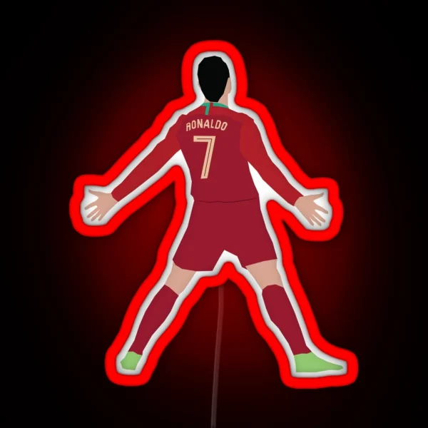 Ronaldo World Cup Celebration RGB Neon Sign
