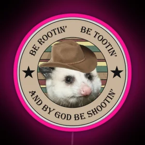 Rootin Tootin Possum Cowboy RGB Neon Sign