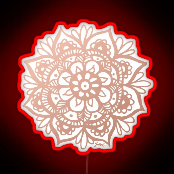 Rose Gold Mandala Flower RGB Neon Sign