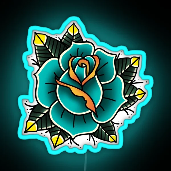 Rose Old School II RGB Neon Sign