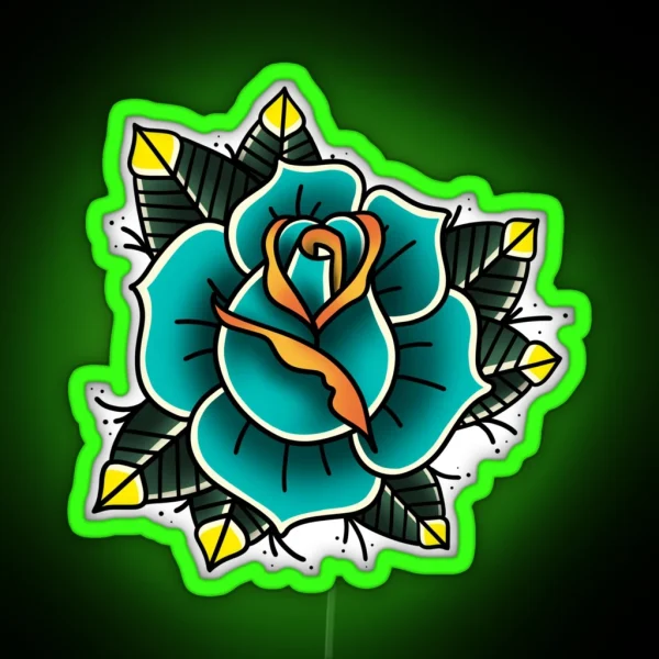 Rose Old School II RGB Neon Sign