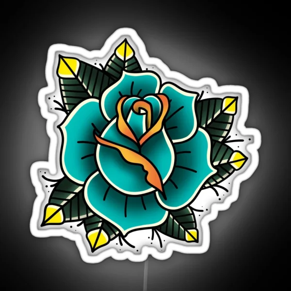 Rose Old School II RGB Neon Sign