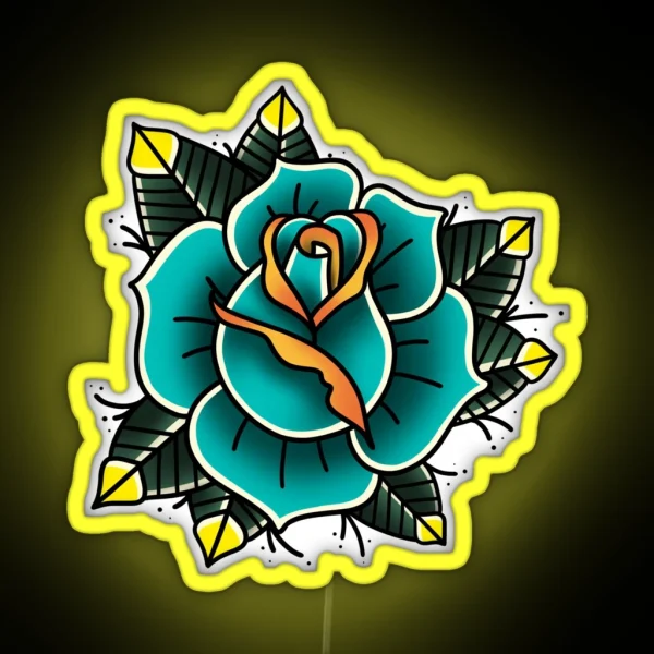 Rose Old School II RGB Neon Sign