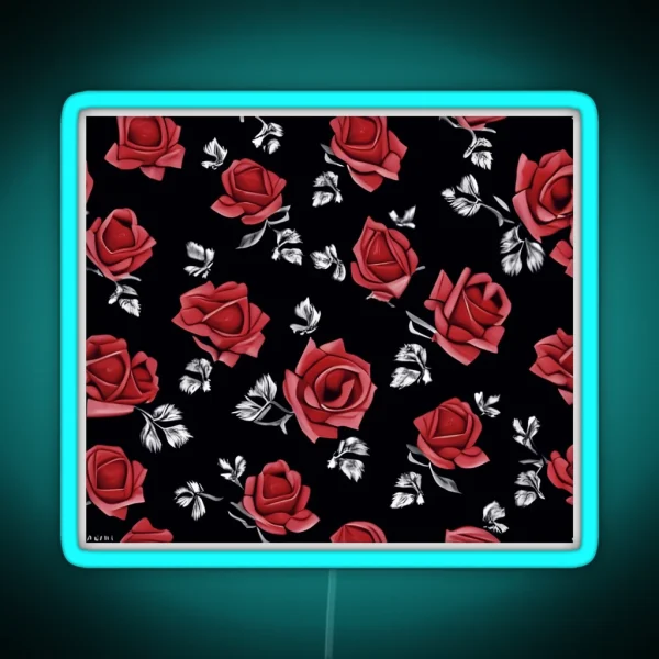 Rose Pattern RGB Neon Sign