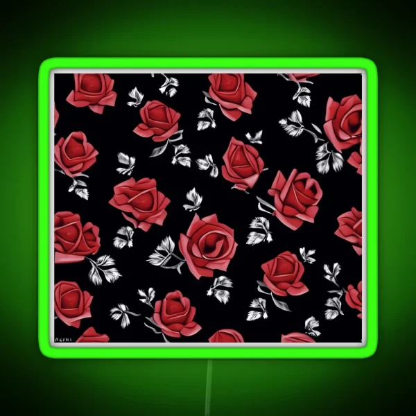 Rose Pattern RGB Neon Sign