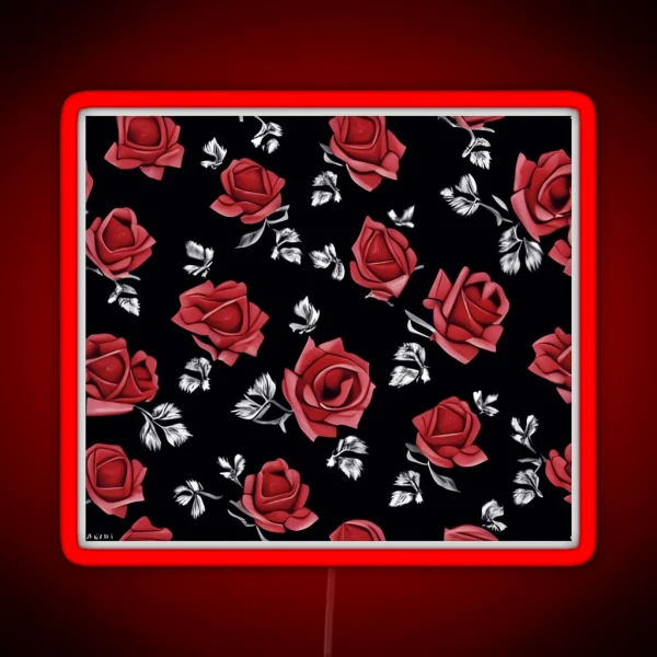 Rose Pattern RGB Neon Sign
