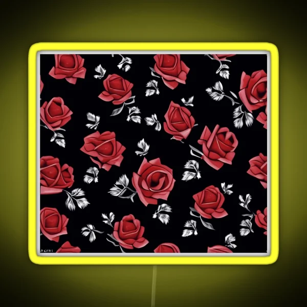 Rose Pattern RGB Neon Sign